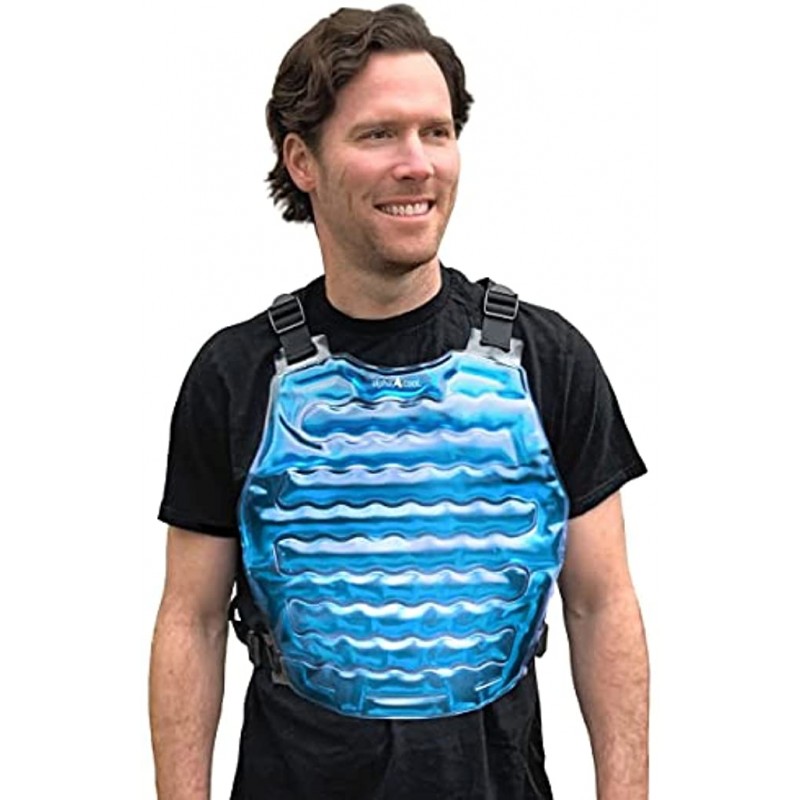 AlphaCool Original Cooling Ice Vest for Men and Women – Reusable Flexible Cooling Vest with Adjustable Straps – One Size Vest for Hot Weather Outdoor Working