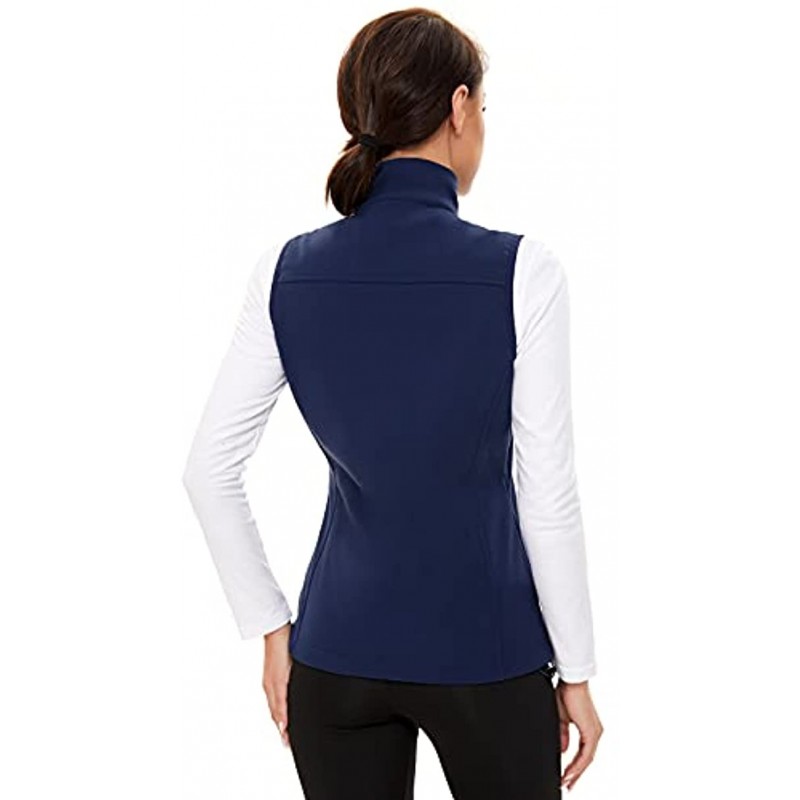 Luranee Women's Lightweight Softshell Vest Fleece Lined Zip Up Windproof Sleeveless Jacket for Golf Running Hiking Travel