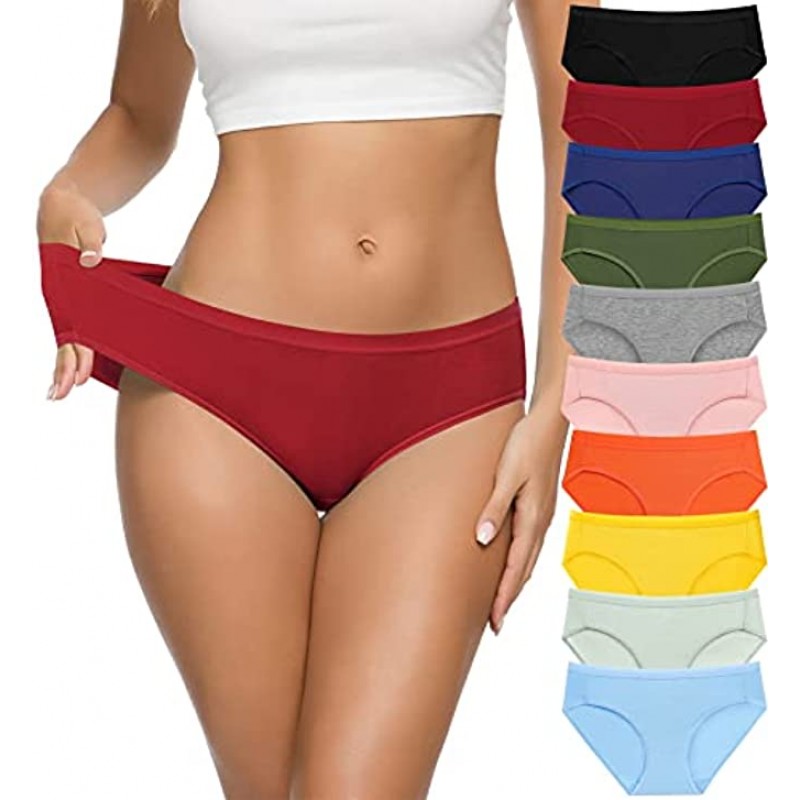 CULAYII Women's Cotton Bikini Panties High-Cut Full Coverage Stretch Cool Underwear for Women