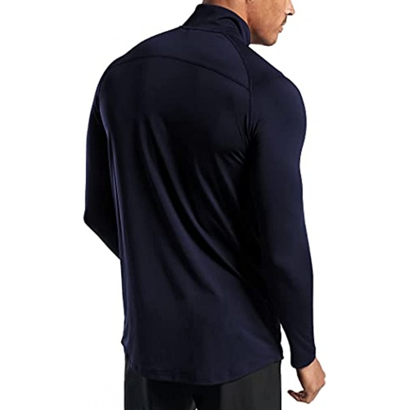COOFANDY Men's 1 4 Zip Pullover Quarter Zip Fitted Running Shirt Long Sleeve Gym Quick Dry Lightweight Workout Shirts