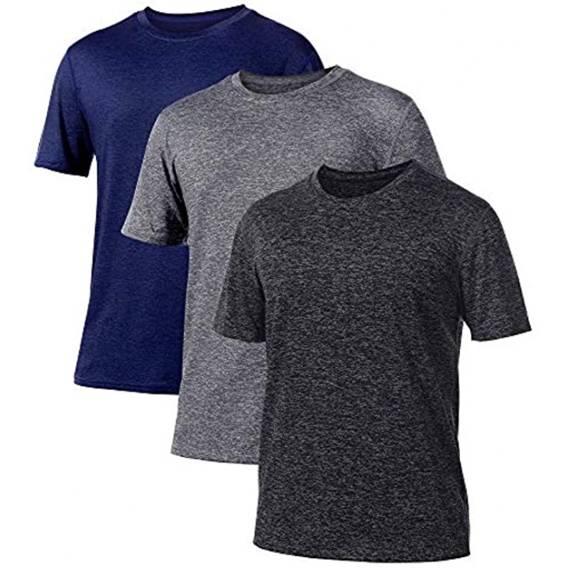 YOMOVER Workout T Shirts for Men 3 Pack Short Sleeve Keep Cool Quick Dry Athletic Running Fishing Sport Gym Home Mens Shirts