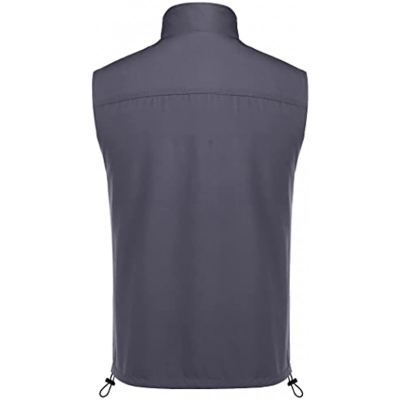 Deyeek Men's Golf Lightweight Softshell Vest Reversible Windproof Vests Zip Up Sleeveless Jacket for Hiking Fishing