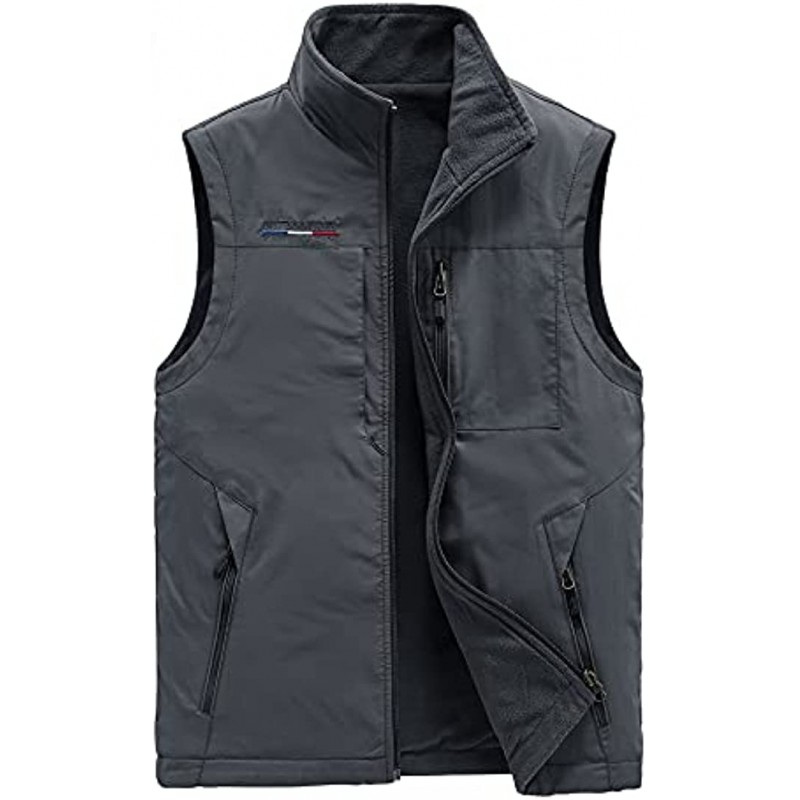 PRIJOUHE Mens Outwear Running Vest Lightweight Sleeveless Multi Pockets Fishing Safari Photo Golf Vests Jacket