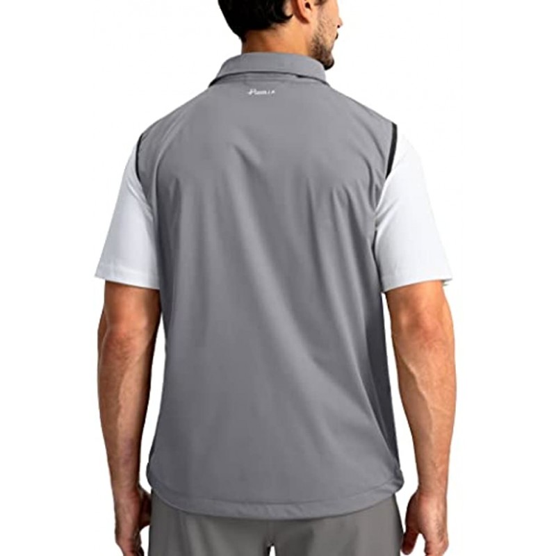 Pudolla Men's Lightweight Warm Golf Vest Windproof Sleeveless Jackets for Men Running Softshell Vest for Hiking Travel Casual