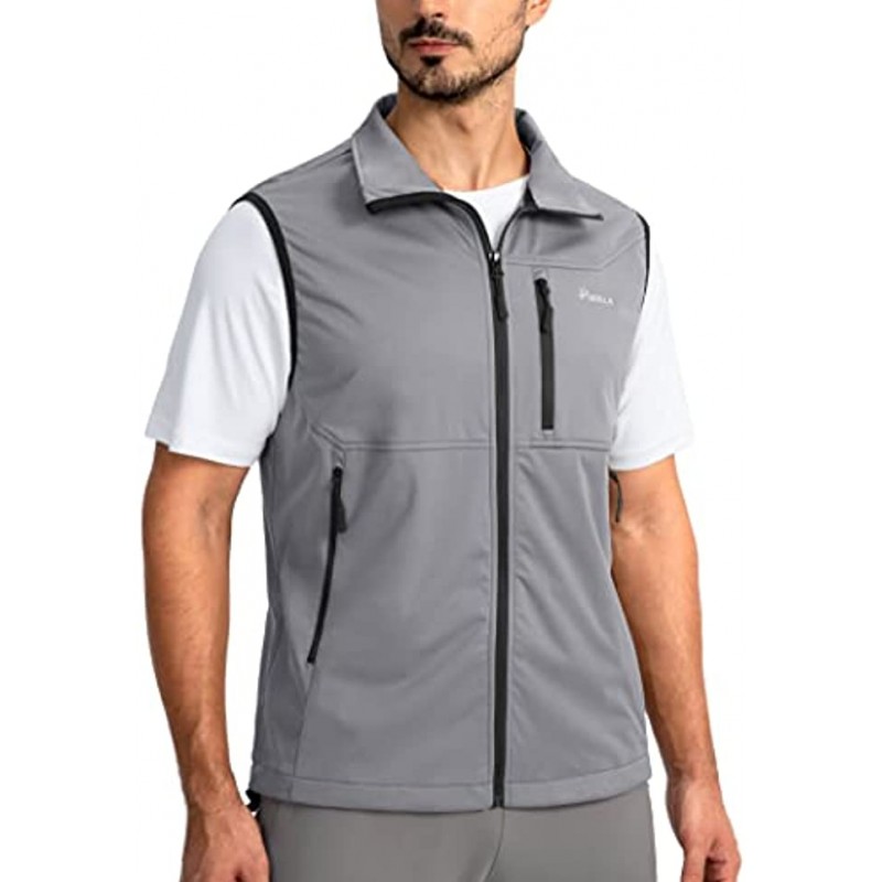 Pudolla Men's Lightweight Warm Golf Vest Windproof Sleeveless Jackets for Men Running Softshell Vest for Hiking Travel Casual