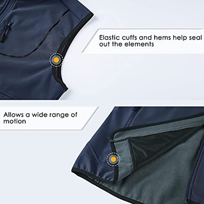 Willit Men's Golf Vest Lightweight Fleece Lined Vest Softshell Outerwear Sleeveless Jacket for Hiking Runing Causal