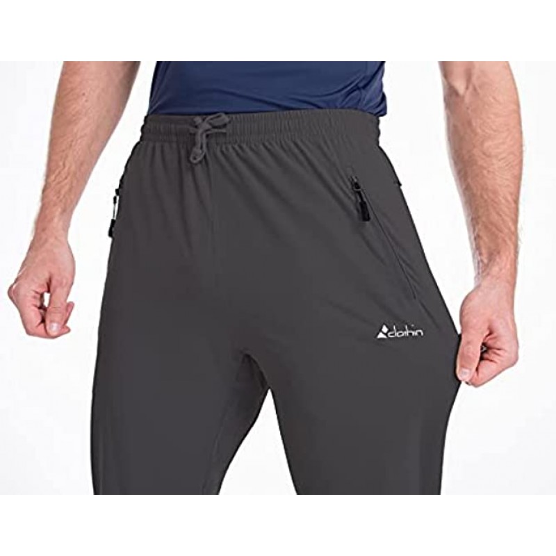 clothin Mens Workout Athletic Pants Elastic-Waist Drawstring Pants for Sport Exercise Travel,Quick-Dry,Stretchy