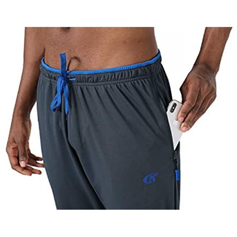 NEIKU Mens Pants Athletic Open Bottom Running Pants Mesh Mens Sweatpants with Pockets