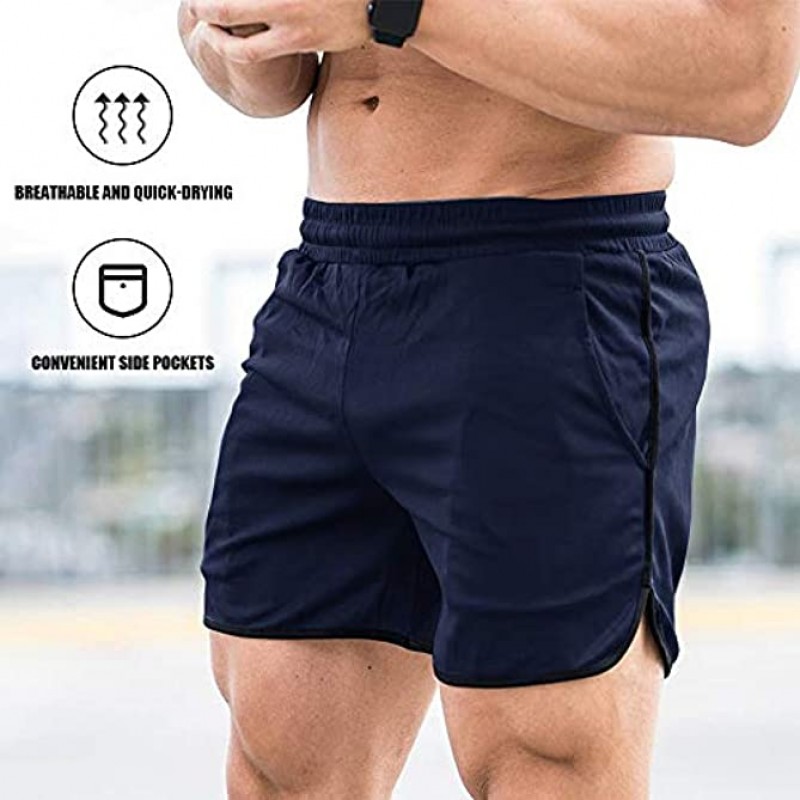 COOFANDY Men's 2 Pack Fitted Workout Shorts Bodybuilding Sporting Running Training Jogger Gym Short Pants with Pockets