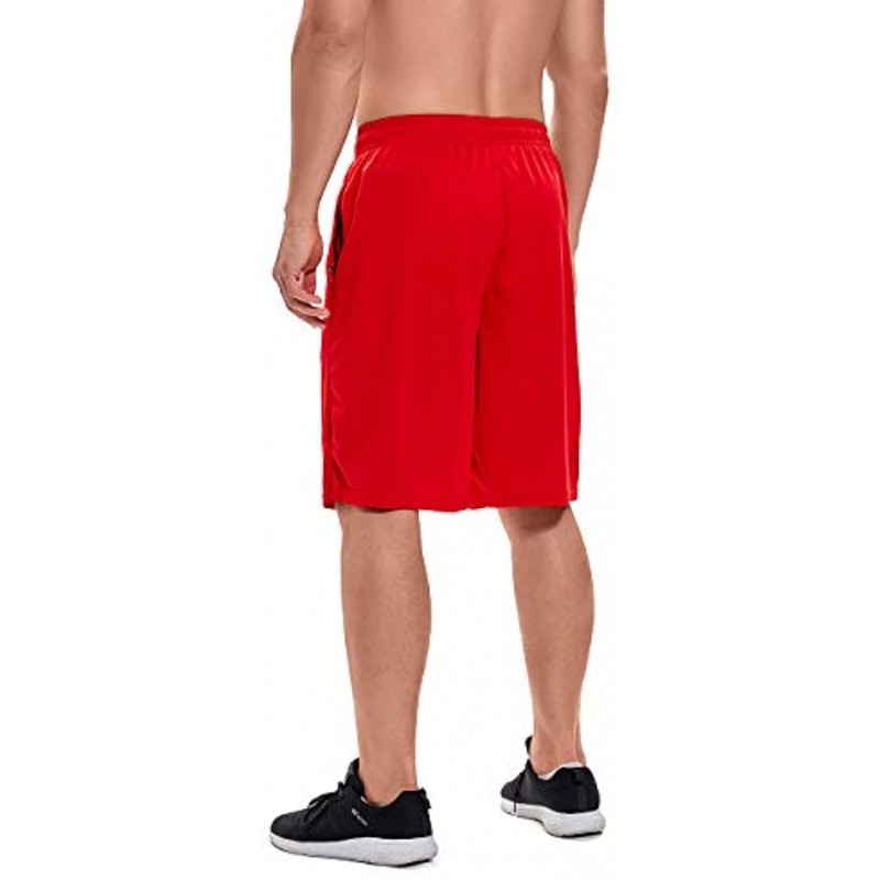 DEVOROPA Men's Athletic Basketball Shorts Loose-Fit Performance Sports Workout Shorts Zipper Pockets