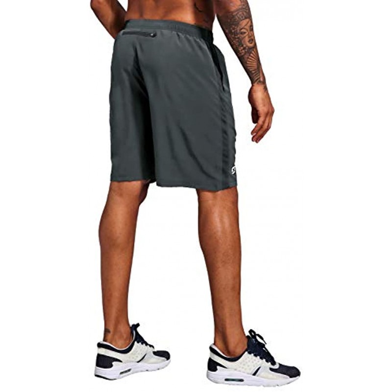 Men's 7 Inch Workout Running Shorts Quick Dry Lightweight Athletic Gym Training Shorts with Zip Pockets