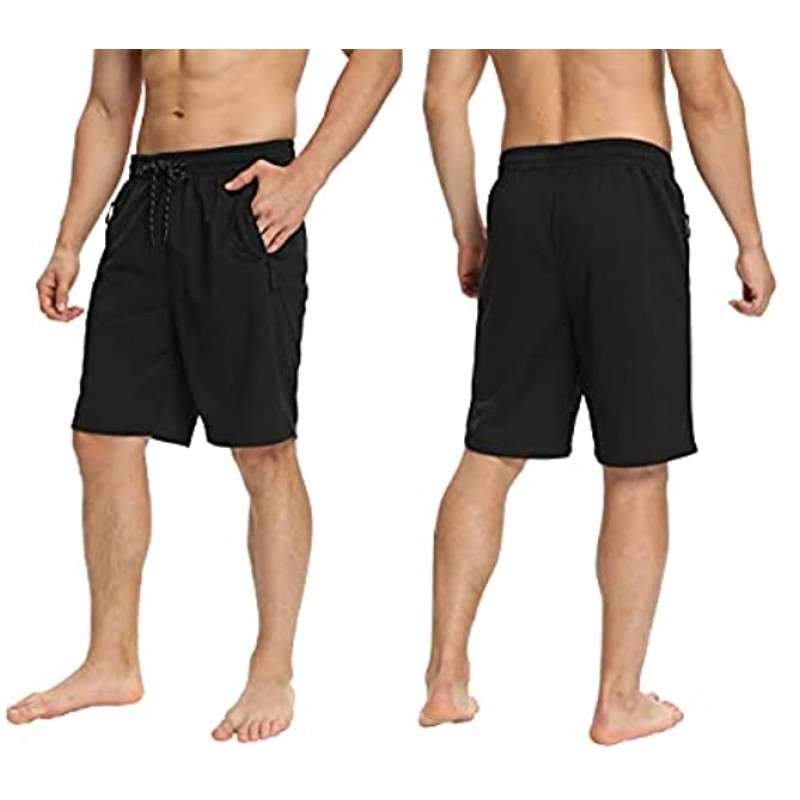 Mens Shorts,Athletic and Training Performance Shorts for Men，Mens Gym and Workout Shorts with Zip Pockets2-Pack