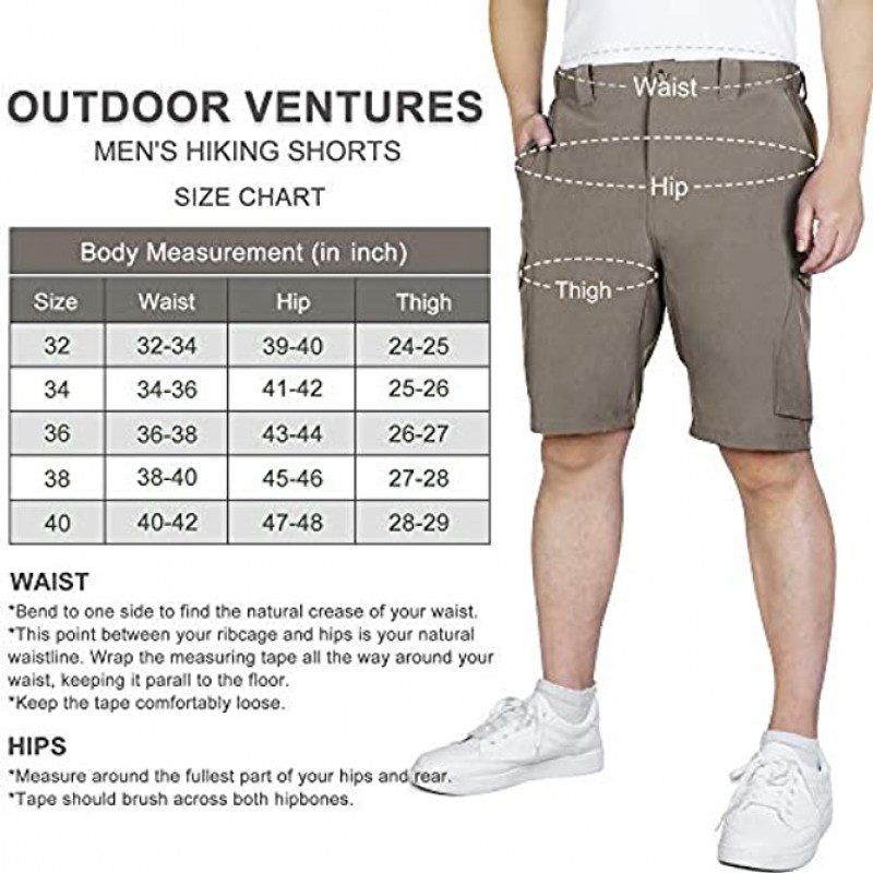 Outdoor Ventures Men's 10 Hiking Shorts Water-resistants Quick Dry Outdoor Golf Shorts