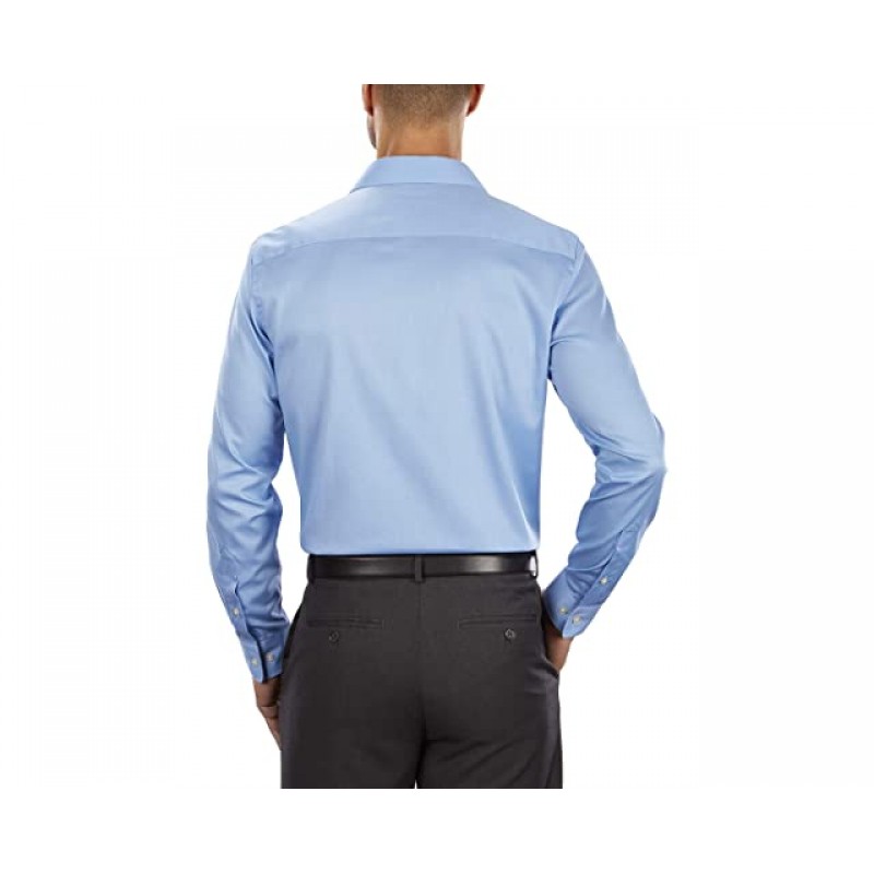 Van Heusen Men's Dress Shirt Slim Fit Flex Collar Stretch Solid Blue Frost