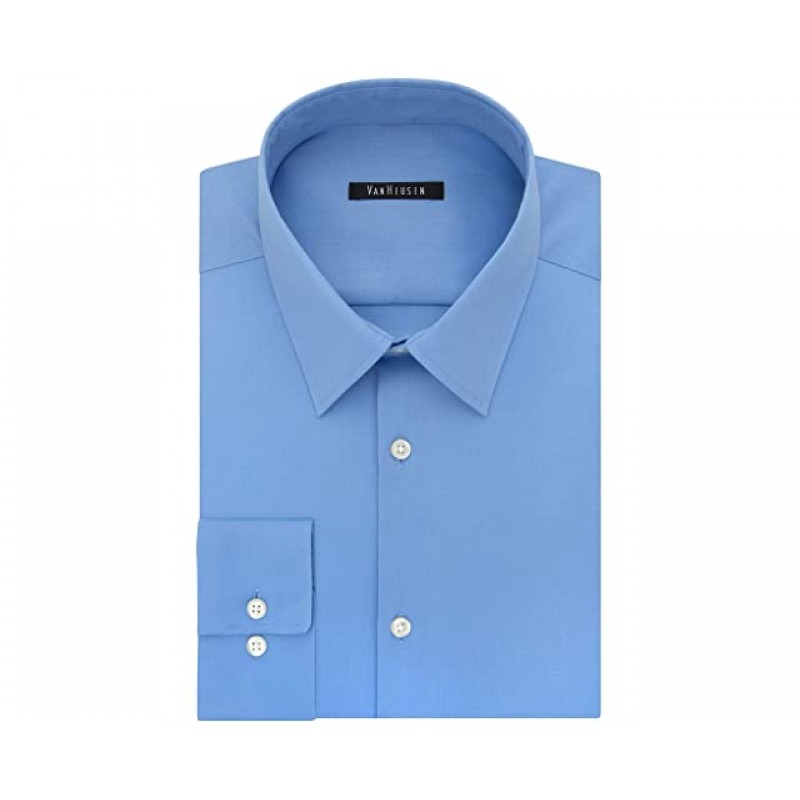 Van Heusen Men's Dress Shirt Slim Fit Flex Collar Stretch Solid Blue Frost