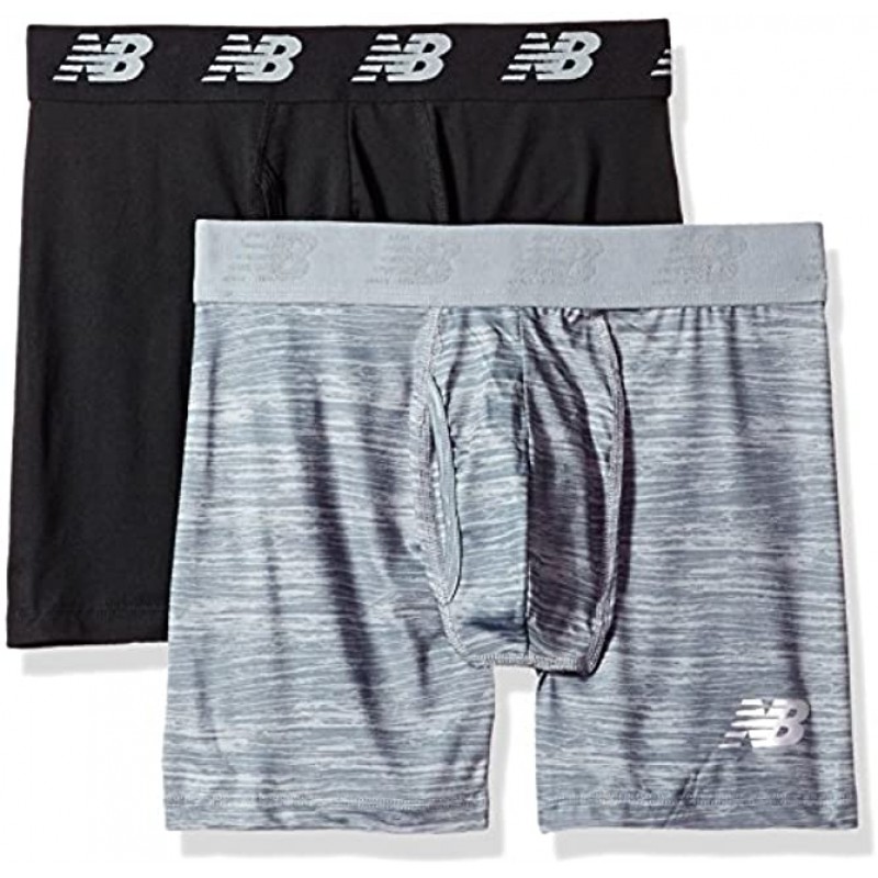New Balance Men's Premium Performance 6 Boxer Brief Underwear Pack of 2